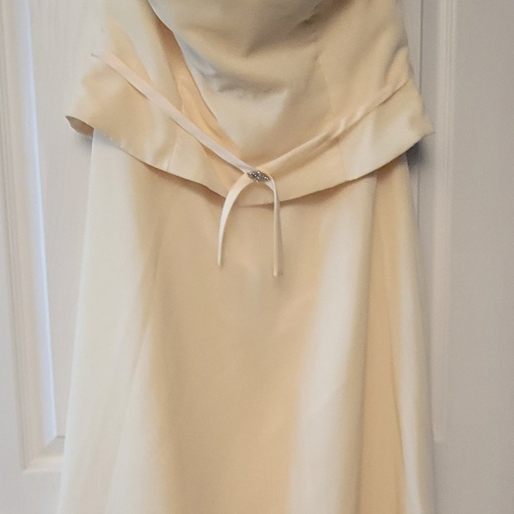 Dress pale yellow sheer material/lined size 14